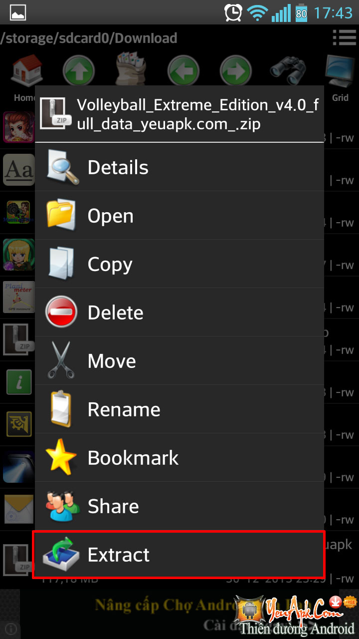 Hướng dẫn giải nén với File Manager trên Android